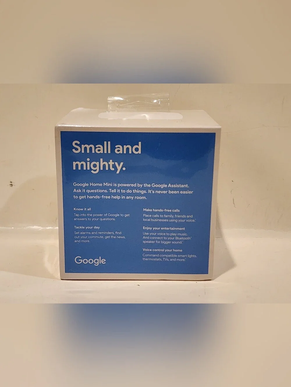 Google Home Mini Smart Speaker - Chalk (GA00210-US) - New Sealed